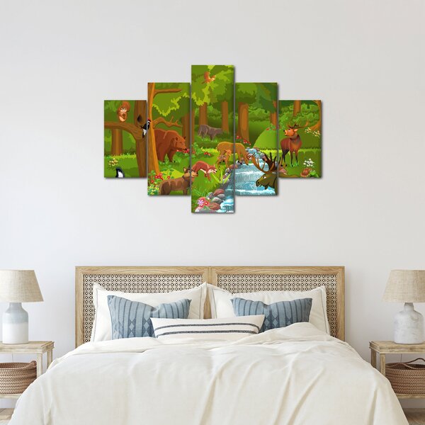 Gyermek kép állatokkal (150x105 cm)