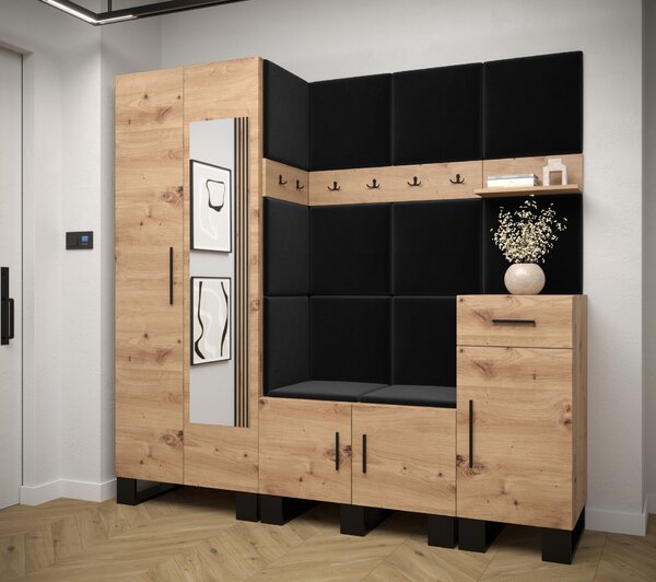 Előszobabútor Amanda 13 (artisan tölgy + fekete)