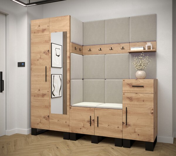 Előszobabútor Amanda 13 (artisan tölgy + bézs)