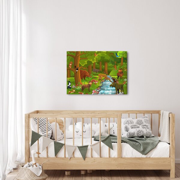 Gyermek kép állatokkal (70x50 cm)