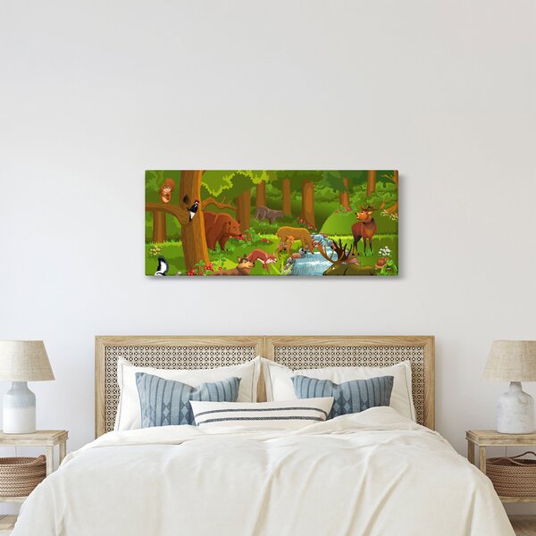 Gyermek kép állatokkal (120x50 cm)