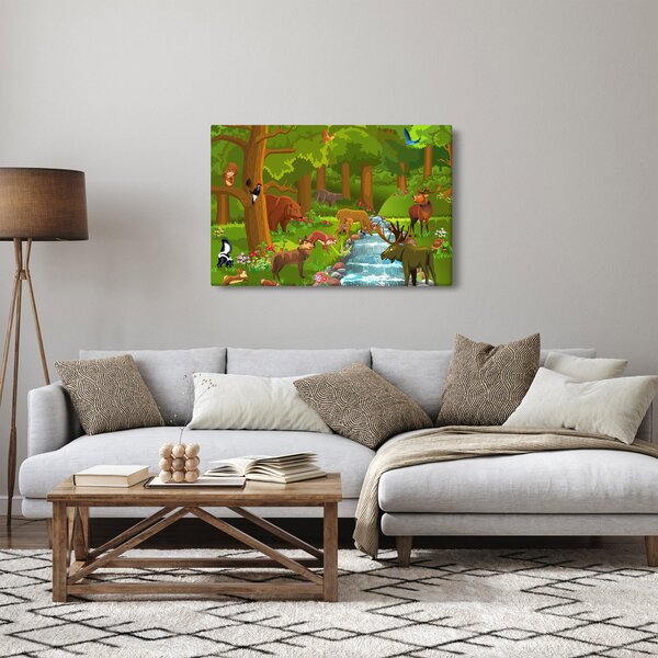 Gyermek kép állatokkal (90x60 cm)