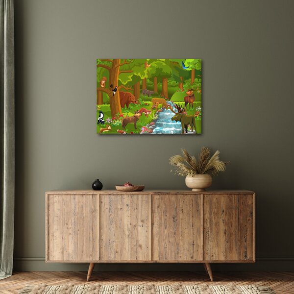 Gyermek kép állatokkal (70x50 cm)