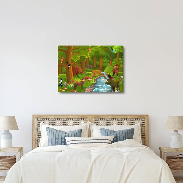 Gyermek kép állatokkal (70x50 cm)