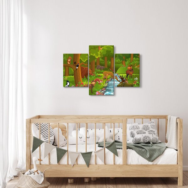 Gyermek kép állatokkal (90x60 cm)