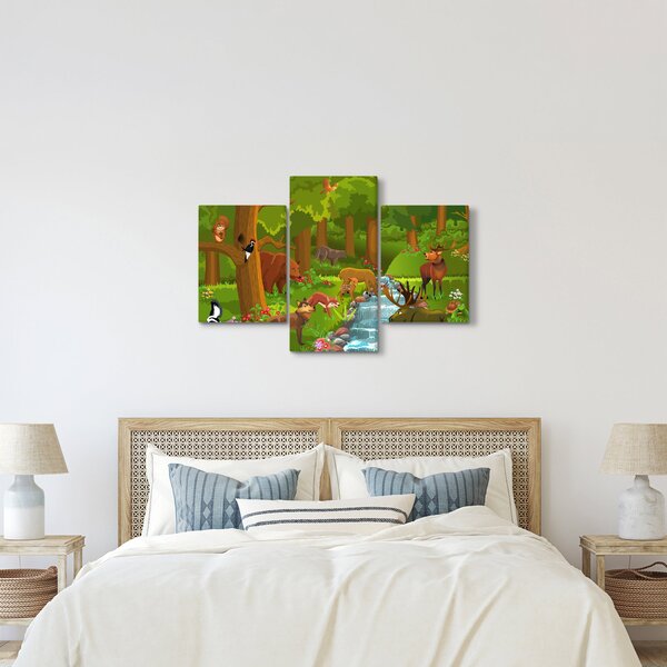 Gyermek kép állatokkal (90x60 cm)