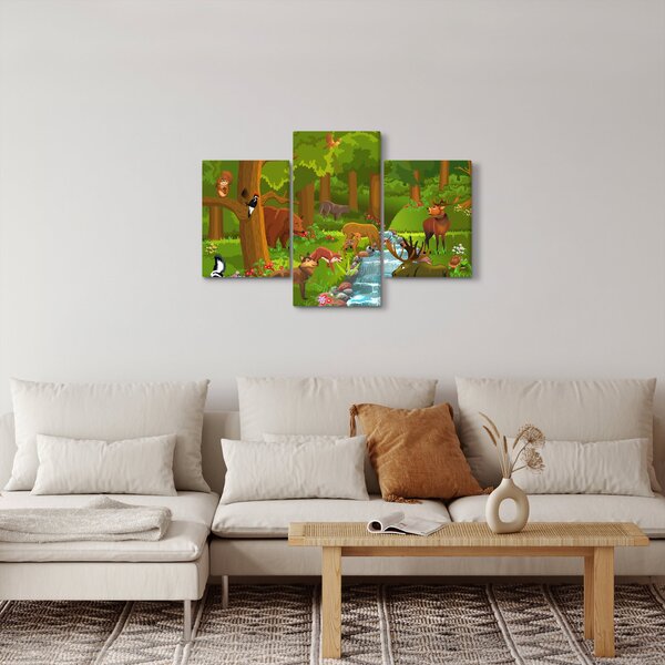 Gyermek kép állatokkal (90x60 cm)