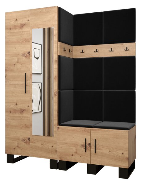 Előszobabútor Amanda 14 (artisan tölgy + fekete)