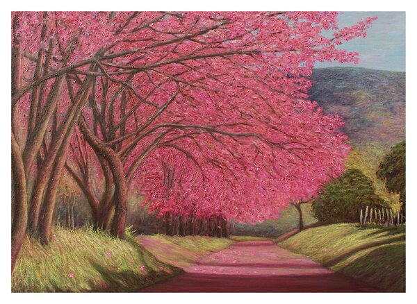 Virágzó fák képe (70x50 cm)