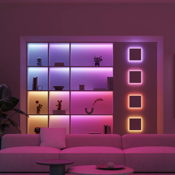 Calex Smart LED-csíklámpa, 10 m hosszú, CCT, RGB, WLAN, dimmelhető, Fehér / opál, Nappali / Étkező, Műanyag, Modern
