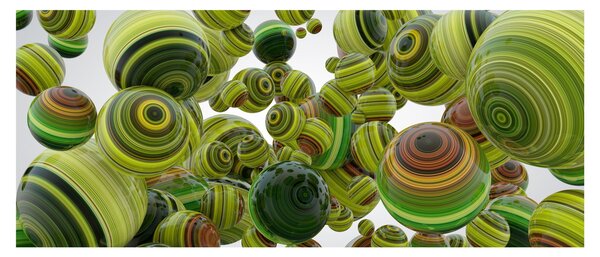 Csíkos gömbök képe (120x50 cm)