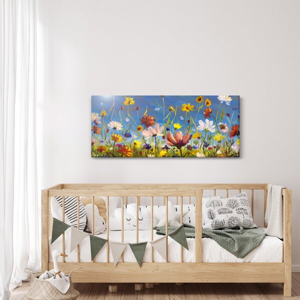 Festett kép egy virágzó rét (120x50 cm)