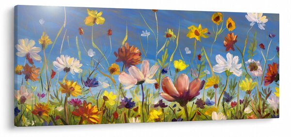 Festett kép egy virágzó rét (120x50 cm)