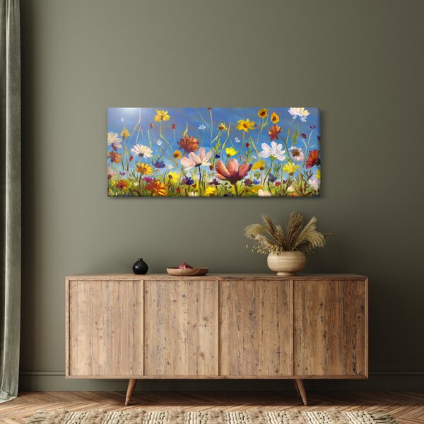Festett kép egy virágzó rét (120x50 cm)