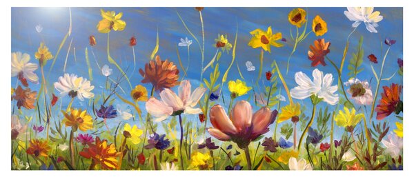 Festett kép egy virágzó rét (120x50 cm)