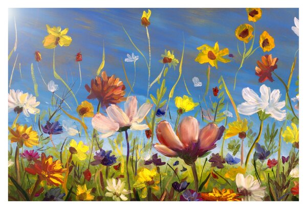 Festett kép egy virágzó rét (90x60 cm)