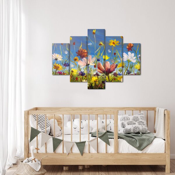 Festett kép egy virágzó rét (150x105 cm)