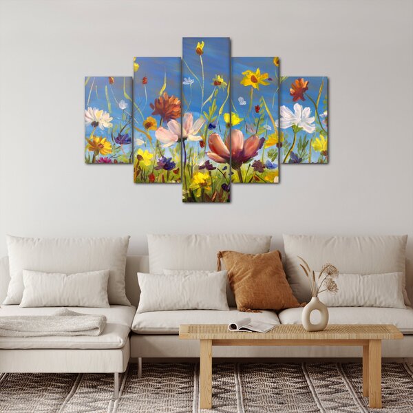 Festett kép egy virágzó rét (150x105 cm)