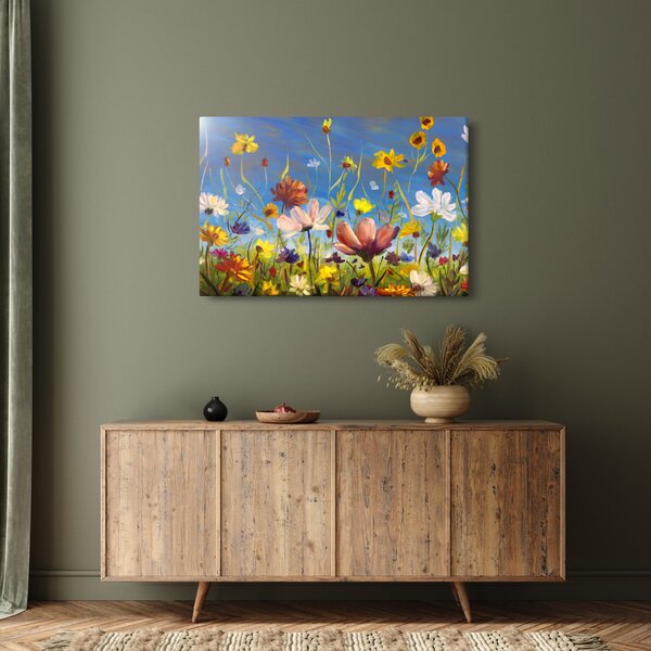 Festett kép egy virágzó rét (90x60 cm)