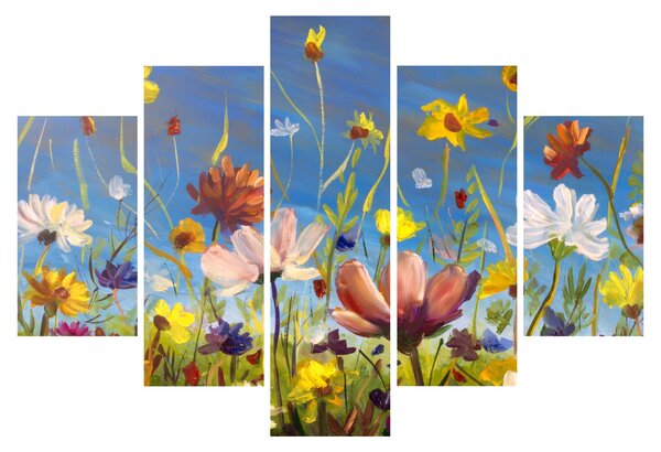 Festett kép egy virágzó rét (150x105 cm)