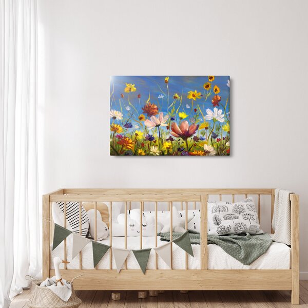 Festett kép egy virágzó rét (90x60 cm)