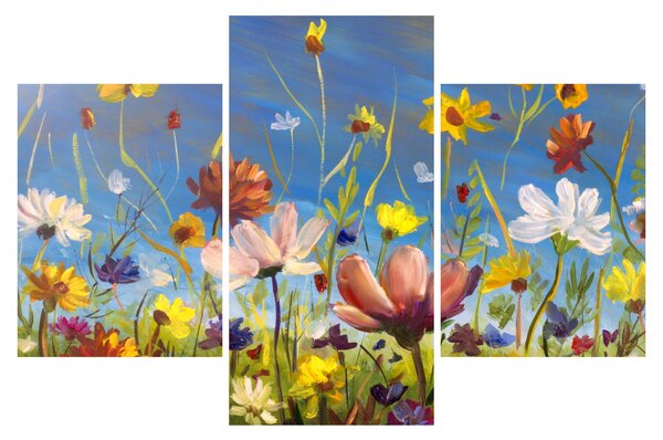 Festett kép egy virágzó rét (90x60 cm)