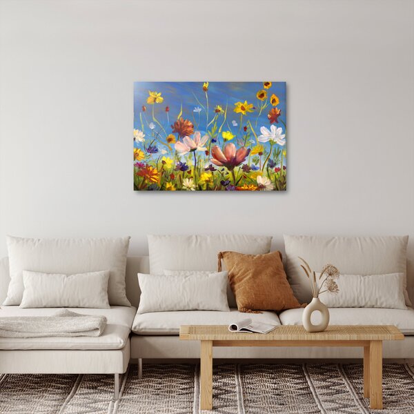 Festett kép egy virágzó rét (70x50 cm)