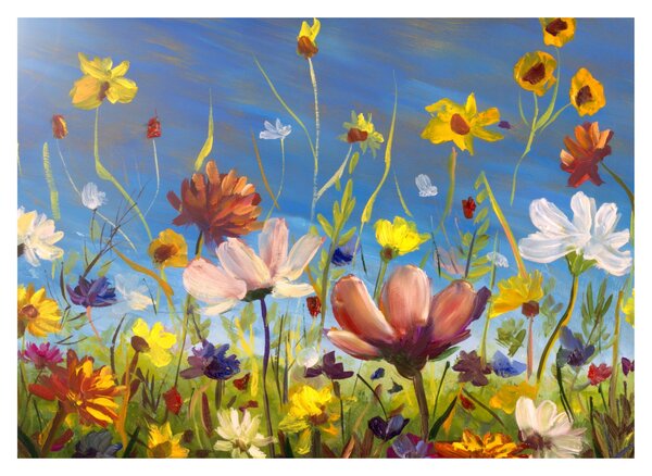 Festett kép egy virágzó rét (70x50 cm)