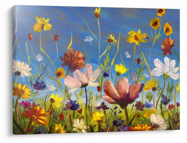 Festett kép egy virágzó rét (70x50 cm)
