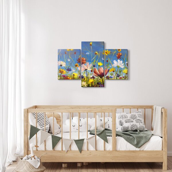 Festett kép egy virágzó rét (90x60 cm)