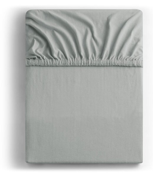 Világosszürke gumis jersey lepedő 140x200 cm Amber – DecoKing