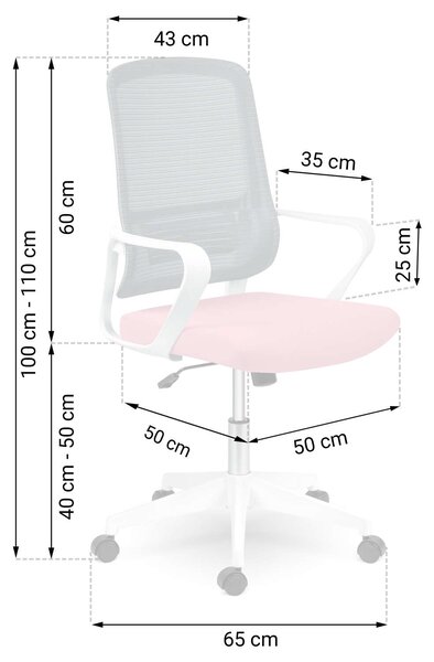 Sofotel Wizo Irodai szék - Fehér, Rózsaszín