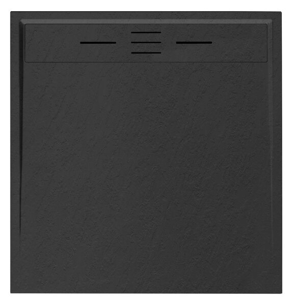 Welland kőhatású zuhanytálca szifonnal 90 x 90 cm - fekete (GT-9090LS)