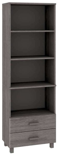 VidaXL világosszürke tömör fenyőfa magasszekrény 60 x 35 x 180 cm