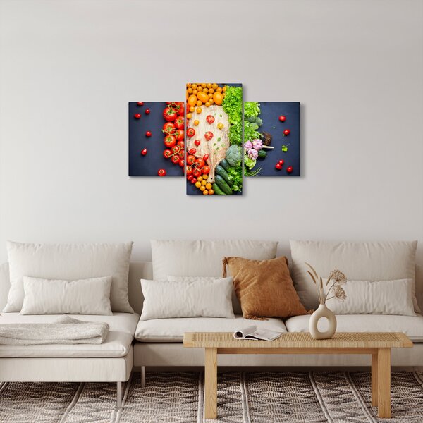 Kép - Zöldséggel teli asztal (90x60 cm)
