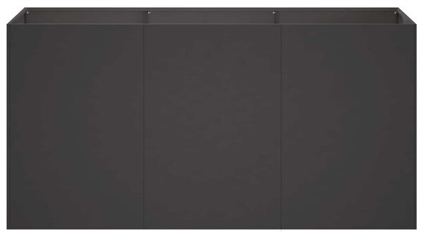 VidaXL Kerti cserép Fekete 120 x 40 x 60 cm Hidegen hengerelt acél