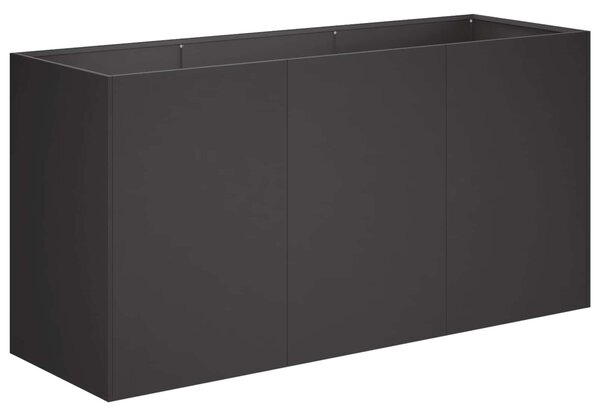 VidaXL Kerti cserép Fekete 120 x 40 x 60 cm Hidegen hengerelt acél