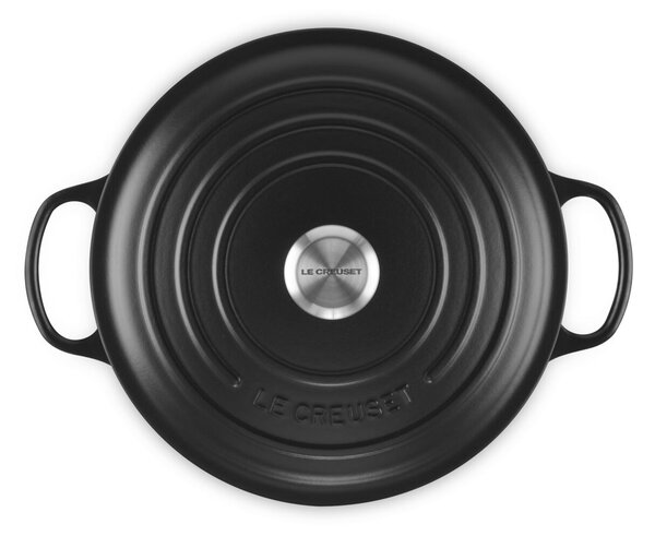 Le Creuset Signature kerek öntöttvas sütő-főzőedény, 28cm, 6,7 l, fekete