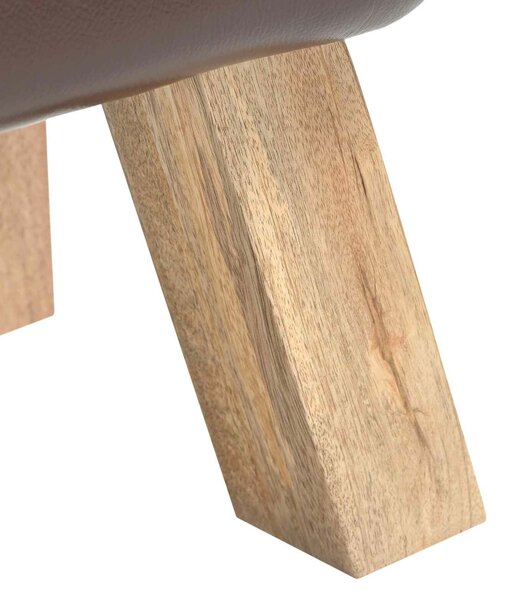 VidaXL pad Sötét Barna 110 x 30 x 45 cm Valódi Bőr