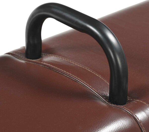 VidaXL pad Sötét Barna 110 x 30 x 45 cm Valódi Bőr