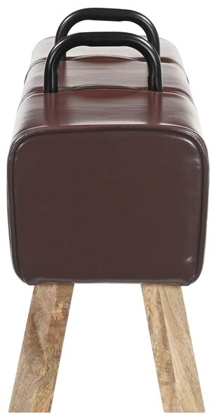 VidaXL pad Sötét Barna 110 x 30 x 45 cm Valódi Bőr