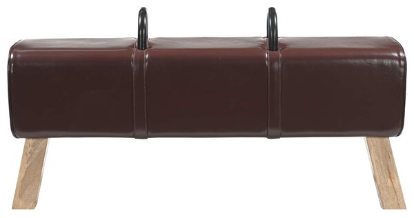 VidaXL pad Sötét Barna 110 x 30 x 45 cm Valódi Bőr