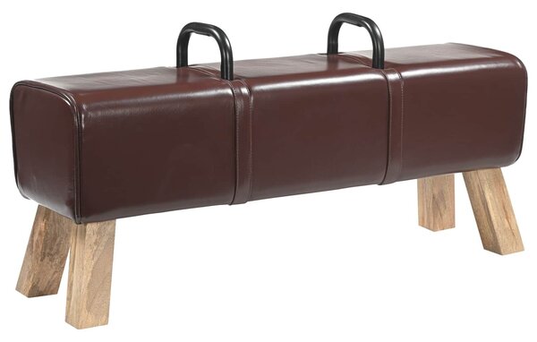 VidaXL pad Sötét Barna 110 x 30 x 45 cm Valódi Bőr