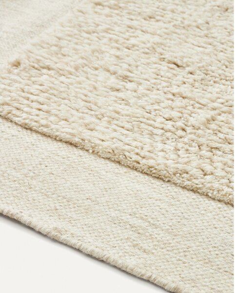 Fehér gyapjú szőnyeg 200x300 cm Marely – Kave Home