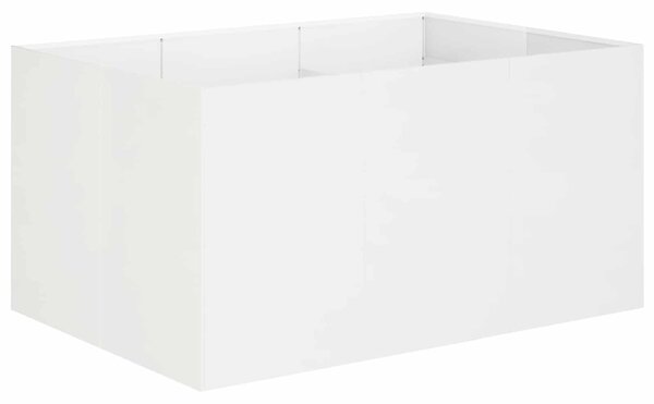 VidaXL Kerti cserép Fehér 120 x 80 x 60 cm Hidegen hengerelt acél