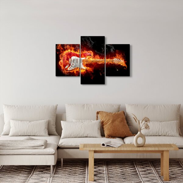 Kép - Gitár a lángokban (90x60 cm)