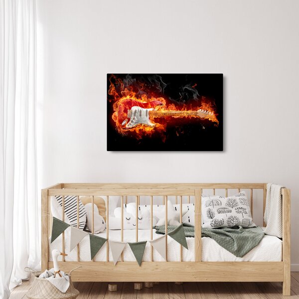 Kép - Gitár a lángokban (90x60 cm)