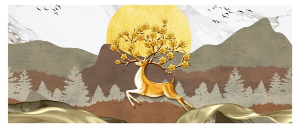 Egy szarvas képe (120x50 cm)