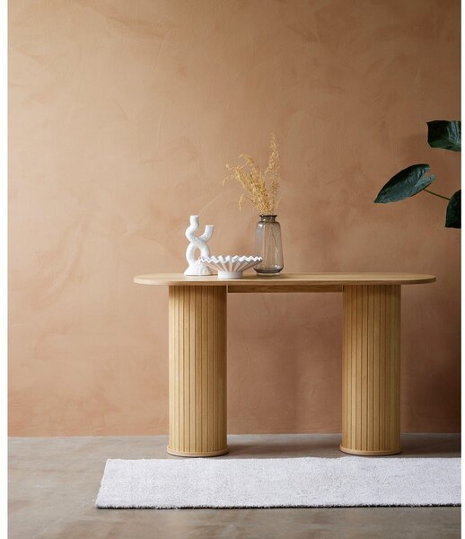 Natúr színű konzolasztal 40x130 cm Nola – Unique Furniture