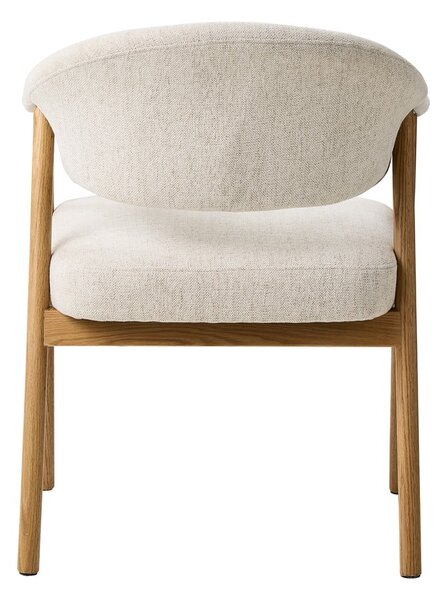 Krémszínű tölgyfa karfás étkezőfotel szett 2 db-os Elk – Unique Furniture